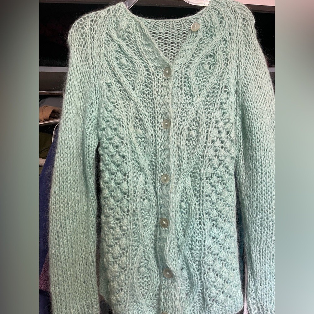 Vintage Fuzzy Green Sweater